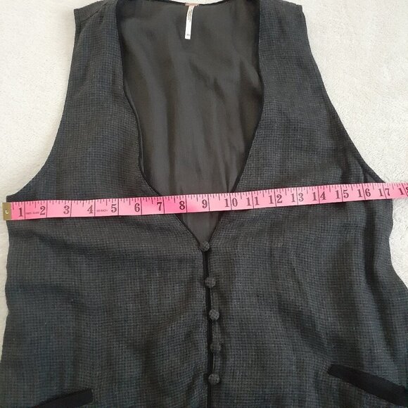 Free People Women's Size XS Gray Houndstooth Anas Button Vest Mini Dress - Picture 11 of 13